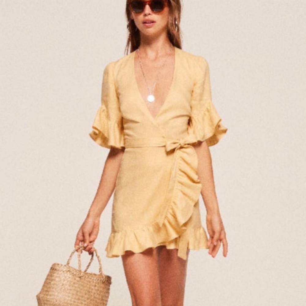 NWT: RARE Ruffled Buttercup Reformation Dress